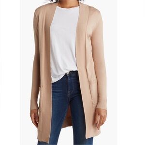 NWT By Design Hudson Mid Thigh Lightweight Cardigan - Camel Sz 1X